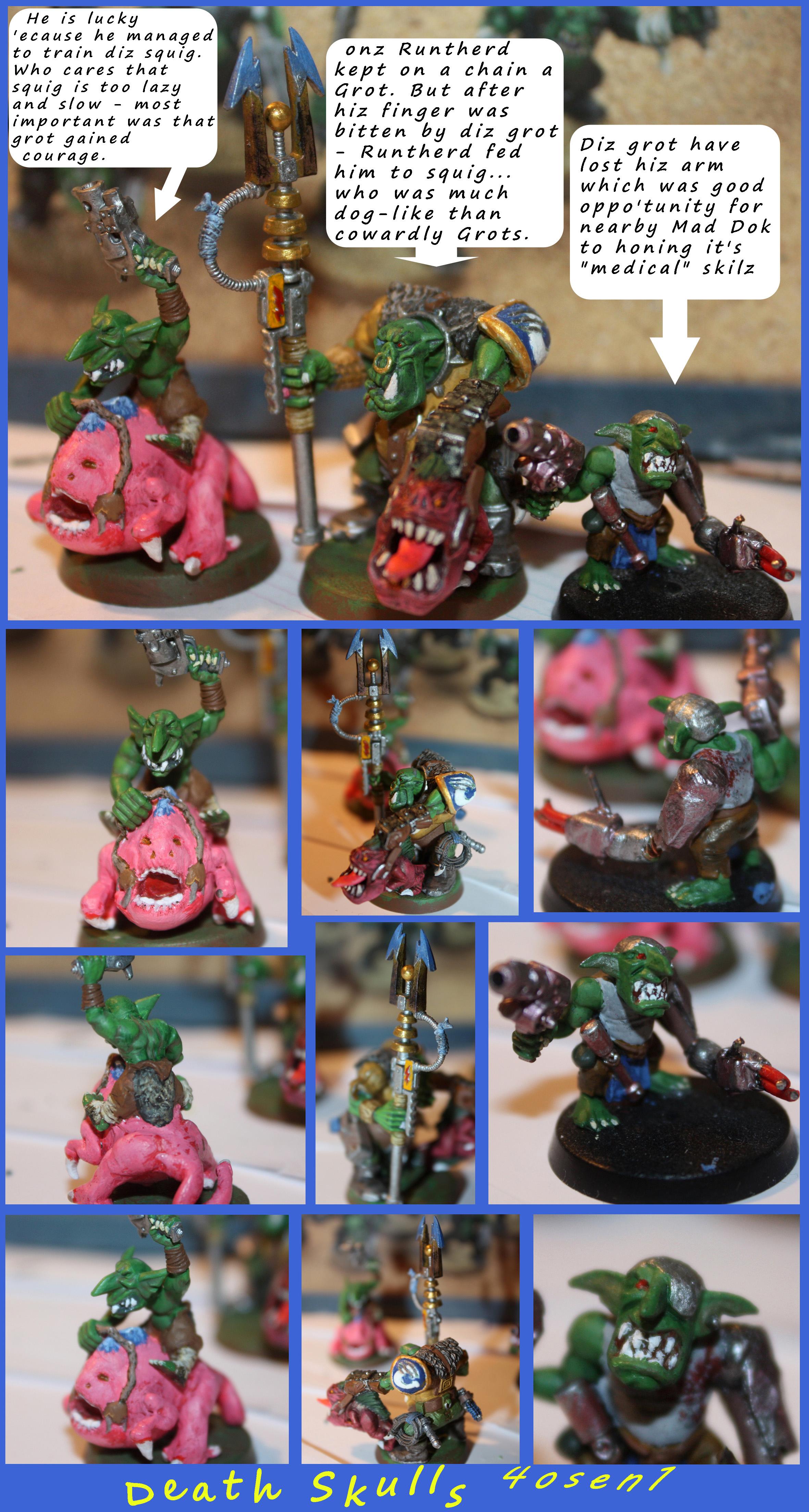 Convertion Cyborg Deathskulls Gretchin Grots Runtherd Squigs Runtherd And Two Gretchins 5962